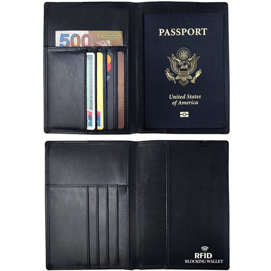 RFID-Blocking Genuine Leather Passport Holder and Case