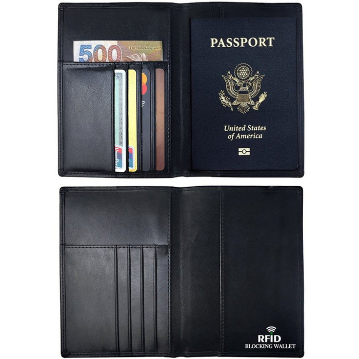 RFID-Blocking Genuine Leather Passport Holder and Case