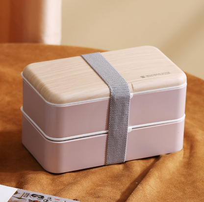Wheat Straw Double Layer Japanese Bento Box