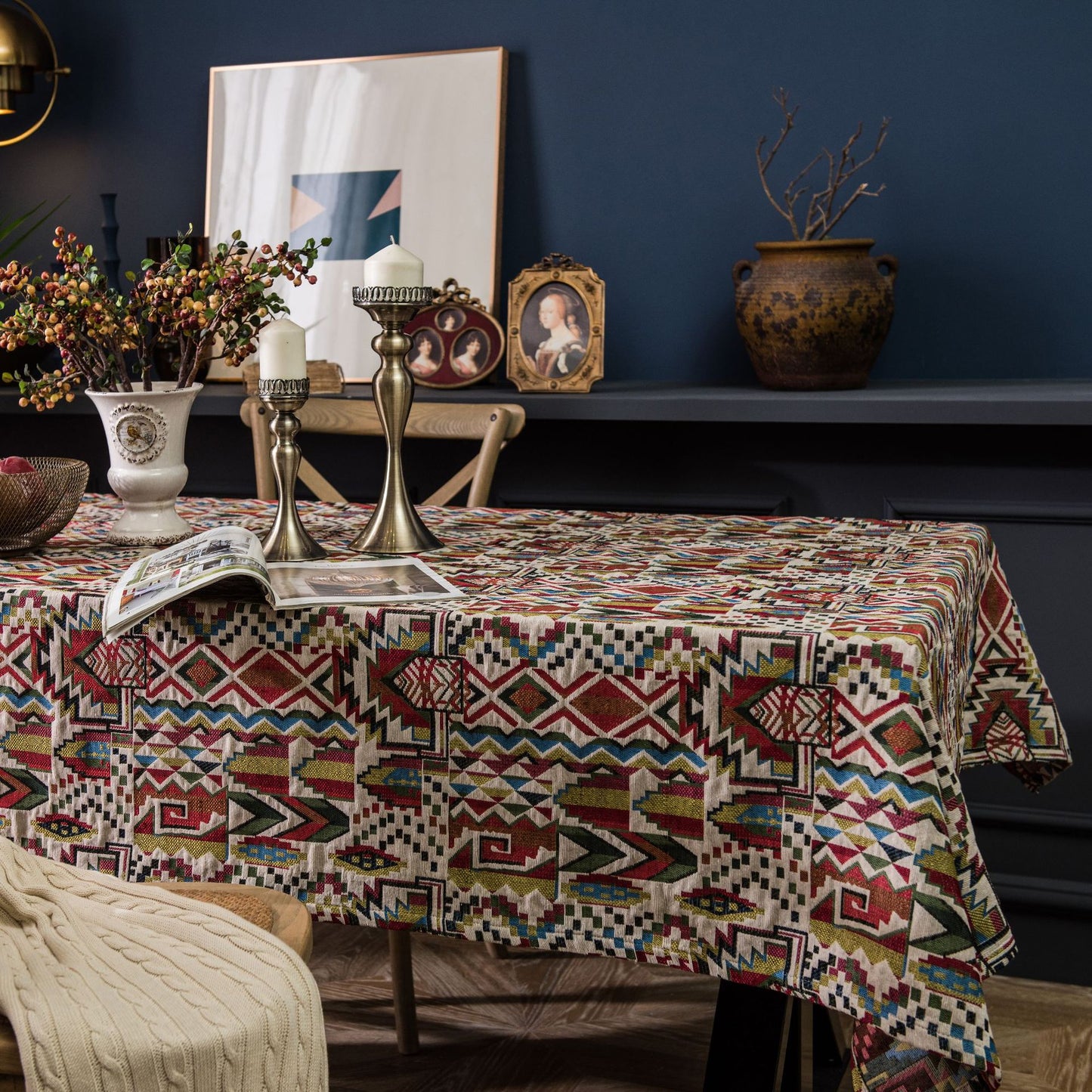 Bohemian Style Double-Sided Colorful Tablecloth