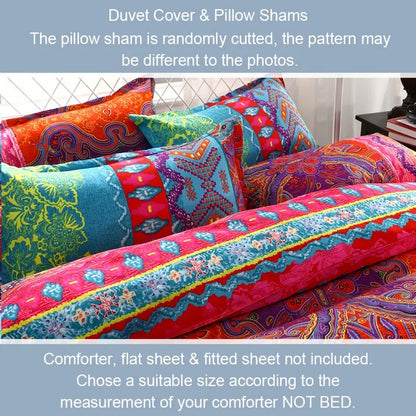 3-Piece Boho Bedding Set with Duvet Cover & Pillowcases