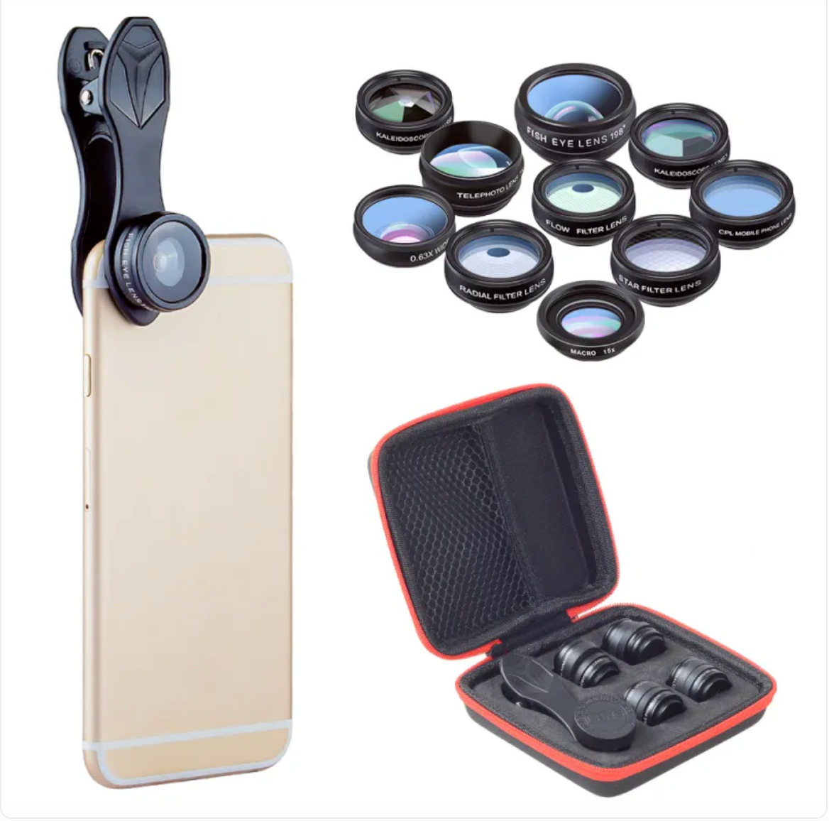 Multi-Function Fisheye, Wide-Angle, Macro, and Zoom Lens Filter Set
