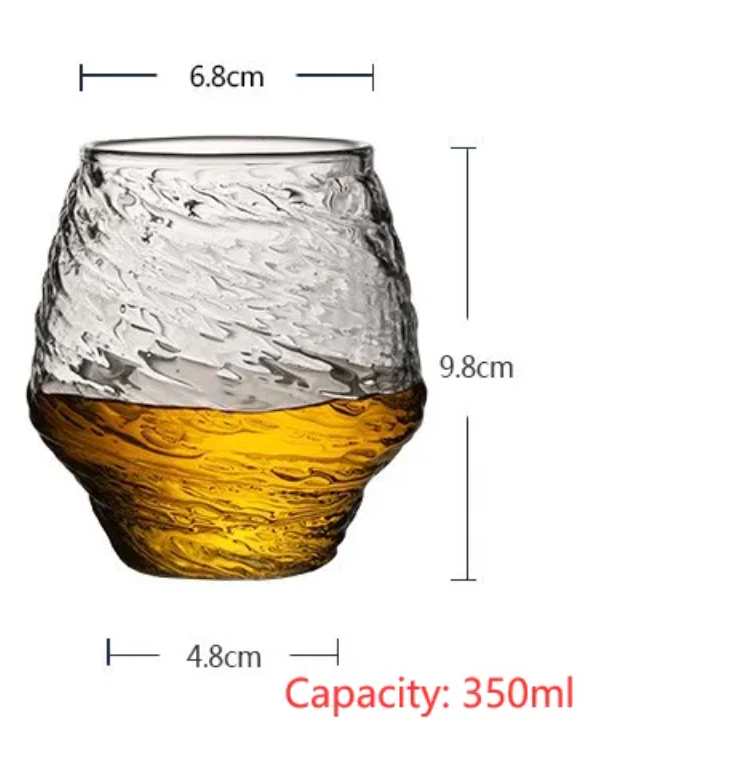 Textured Glass Japanese Tea Cup
