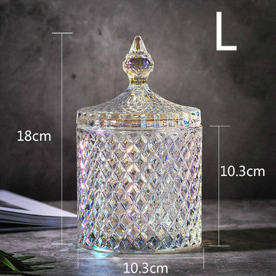 Nordic Crystal Glass Storage Jar for Candy and Jewelry